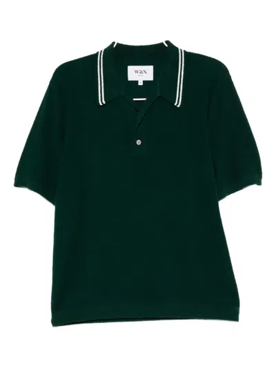 Wax London Boucle Short-sleeves Polo Shirt In Green
