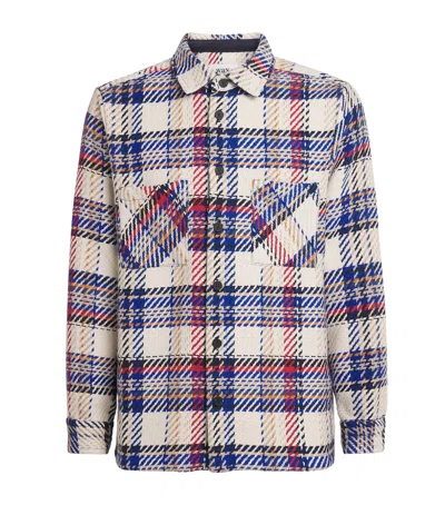Wax London Check Whiting Overshirt In Multi