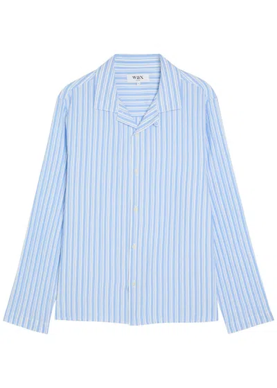 Wax London Corey Striped Cotton Shirt In Blue