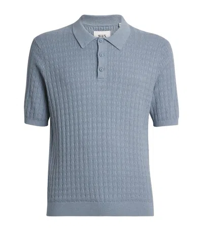 Wax London Cotton-cashmere Diamond Polo Shirt In Gray