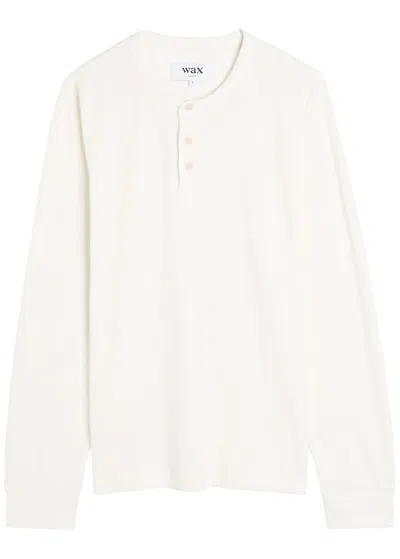 Wax London Cotton Henley Top In White