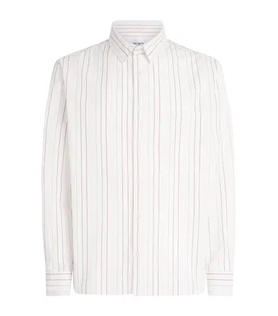 Wax London Cotton Stripe Halcomb Shirt In White