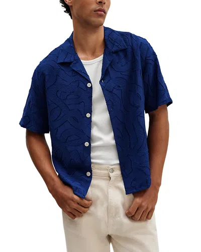 Wax London Curzon Weaving Shapes Graphic Shirt In Blue