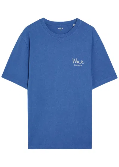 Wax London Dean Printed Cotton T-shirt In Blue