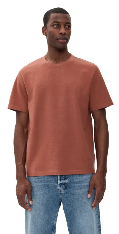 Wax London Dean Tee Rust In Brown