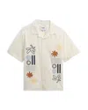 Wax London Didcot Abstract Short Sleeve Shirt In White