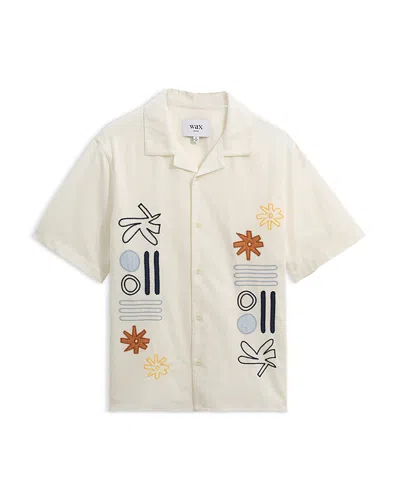 Wax London Didcot Abstract Short Sleeve Shirt In White