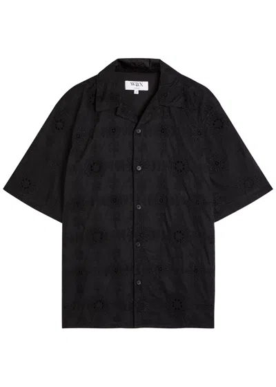 Wax London Didcot Embroidered Cotton Shirt In Black