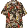 Wax London Didcot Floral Camp Shirt In Black/multi