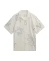 Wax London Didcot Floral Print Oversized Shirt In Ecru/pale Blue