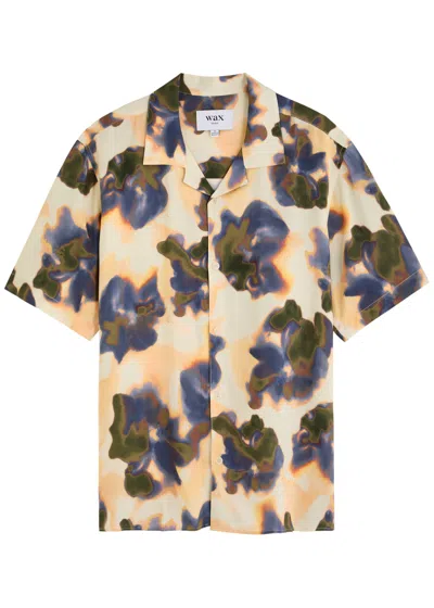Wax London Didcot Printed Woven Shirt In Peach