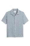 WAX LONDON DIDCOT RELAXED FIT FLORAL STRIPE COTTON CAMP SHIRT