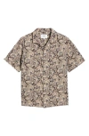 WAX LONDON DIDCOT RELAXED FIT PAISLEY COTTON NOTCHED COLLAR CAMP SHIRT