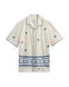 WAX LONDON DIDCOT RELAXED FIT SHORT SLEEVE PRINTED BUTTON FRONT CAMP SHIRT