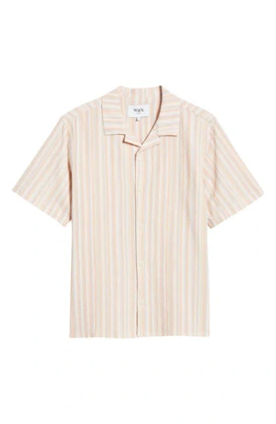 WAX LONDON DIDCOT RELAXED FIT STRIPE COTTON NOTCHED COLLAR BUTTON-UP SHIRT