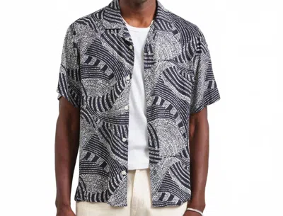 Wax London Didcot Short Sleeve Shirt In Dotted Swirl In Multi