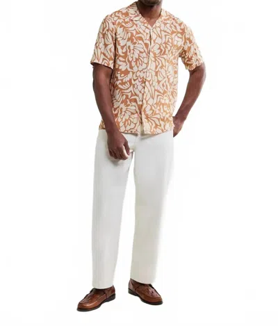 Wax London Didcot Short Sleeve Shirt In Floral In Neutral