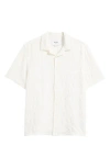 Wax London Didicot Geo Jacquard Cotton Camp Shirt In White