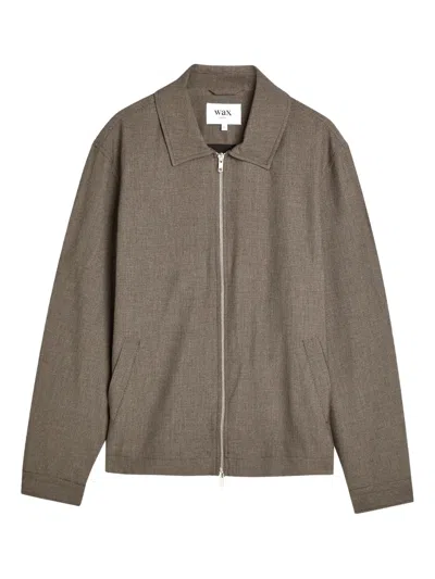 Wax London Eldon Zip-up Pocket Overshirt In Green