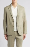 Wax London Fintry Linen Blazer In Pale Khaki