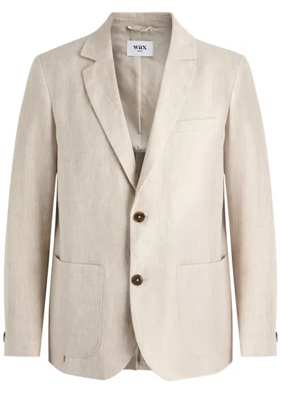 Wax London Fintry Single-breasted Linen Blazer In Ecru