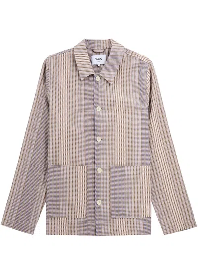Wax London Grant Cotton-blend Overshirt In Beige