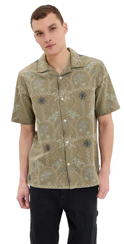 Wax London Hawaiian Didcot Shirt Khaki