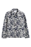 Wax London Iggy Beach Scene Cotton Blend Jacquard Jacket In Blue