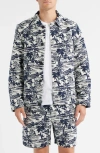 Wax London Iggy Beach Scene Cotton Blend Jacquard Jacket In Multi