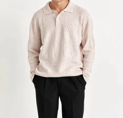 Wax London Jacobs Polo In Ecru Patchwork In Multi