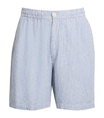 Wax London Jacquard Stripe Kurt Shorts In Blue