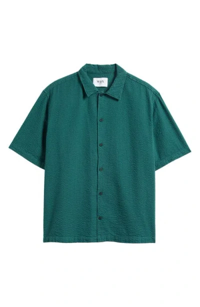 Wax London Keats Short Sleeve Button-up Shirt In Green