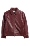 Wax London Kendal Leather Jacket In Brown