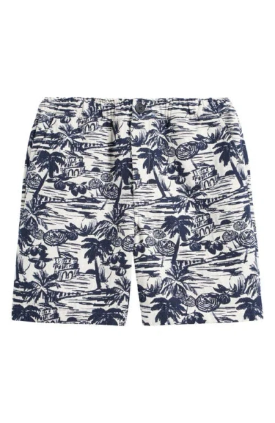 Wax London Kurt Beach Scene Jacquard Shorts In Blue