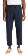 Wax London Kurt Trouser Longer Leg Organic Cotton Twill Navy In Navy