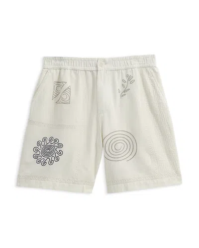 Wax London Kurt Printed 7.28 Shorts In Ecru/multi