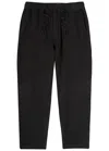 Wax London Mens Tyne Black Floral Diamond Cotton Trousers In Black
