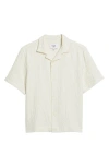Wax London Lido Boxy Dobby Camp Shirt In Ecru