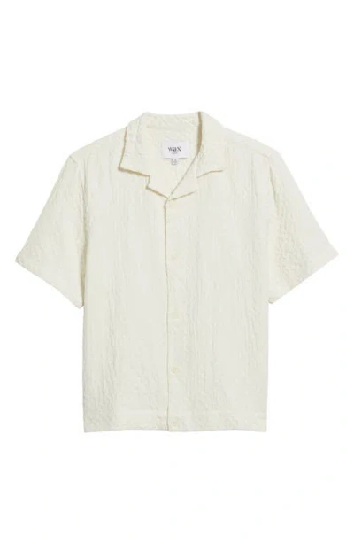 Wax London Lido Boxy Dobby Camp Shirt In Ecru