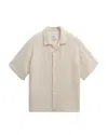 Wax London Lido Dobby Camp Shirt In Ecru