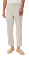 Wax London Mens Kurt Washed Beige Linen Trousers In Neutral