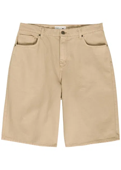 Wax London Luca Cotton-twill Shorts In Neutral