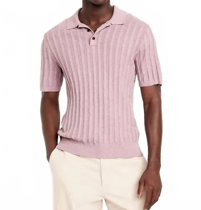 Wax London Men's Naples Striped Knit Polo Shirt In Pink