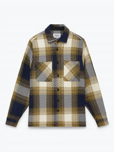 Wax London Men's Whiting Overshirt In Ombre Check In Beige