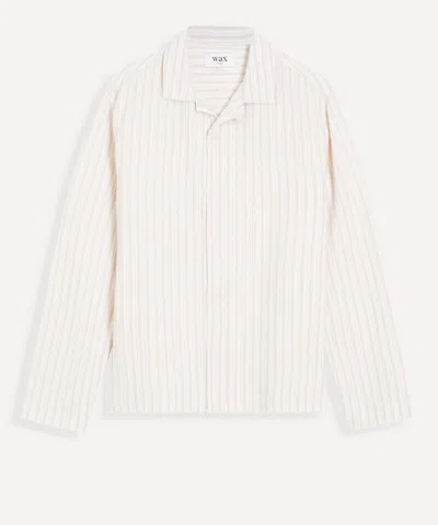 Wax London Mens Corey Textured Striped Shirt In Natural