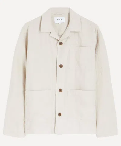 Wax London Mens Kimpton Washed Linen Jacket In Natural