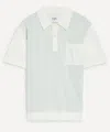 Wax London Mens Turin Blue-ecru Retro Stripe Knitted Polo