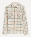 Wax London Mens Whiting Ecru And Multicolour Yard Check Overshirt In Neutral