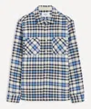 Wax London Mens Whiting Ecru-blue Strand Check Overshirt In Multi