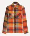 Wax London Mens Whiting Orange Pike Check Overshirt In Multi